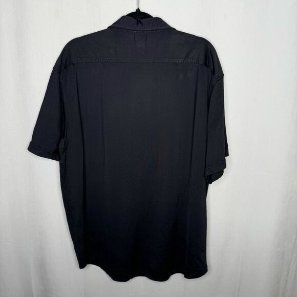 CALVIN KLEIN / black performance short sleeve button up shirt / XL - Picture 2 of 8